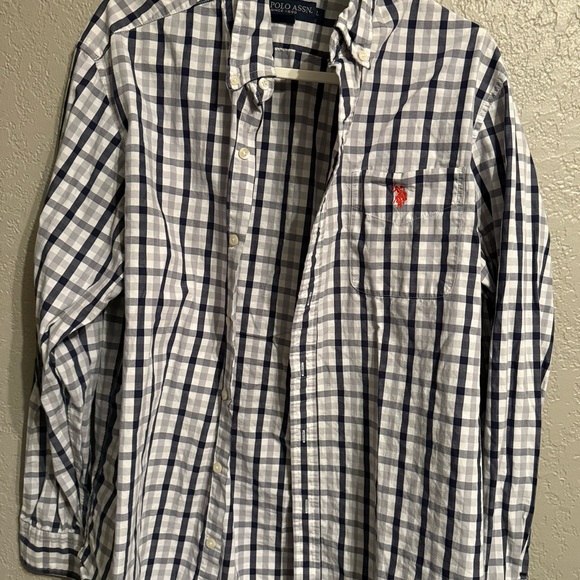 U.S. Polo Assn. Other - U.S. Polo Assn. Men's Navy and White Plaid Shirt